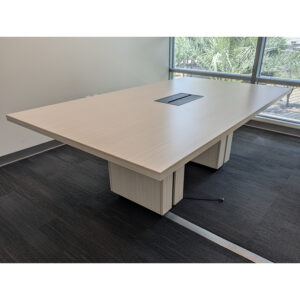 Global 7 Ft Used Laminate Conference Table w Power Grommet, White Taupe