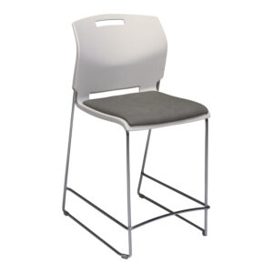 Global Used Stack Stool, White and Gray Pattern