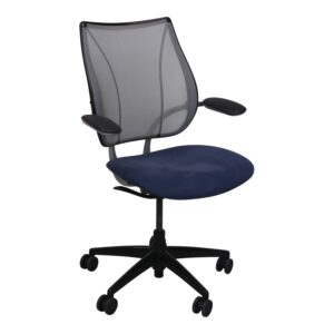 Humanscale Liberty Used Light Gray Mesh Conference Chair, Blue