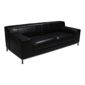 Ikea Used PU Leather Sofa, Black