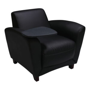 SP Richards Co Used Vinyl Club Chair w Tablet, Black