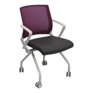 SitOnIt Movi Nester Used Purple Mesh Back Chair, Gray Seat