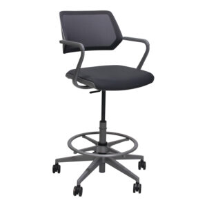 Steelcase QiVi Used Mesh Stool Chair, Gray