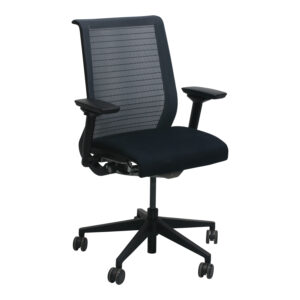 Steelcase Think Used Charcoal Mesh Back Task Chair, Black Seat