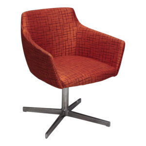 Stylex Used Swivel Guest Chair, Orange Pattern