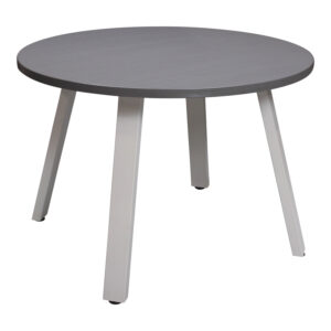 Surface Works Used 42 In Round Laminate Table, Gray and White
