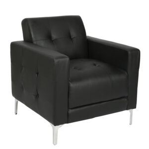 Dory by Inside Job PU Leather Club Chair, Black