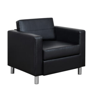 Harbor by Inside Job PU Leather Club Chair, Black
