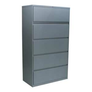 Haworth Used 5 Drawer 36 In Lateral File, Silver