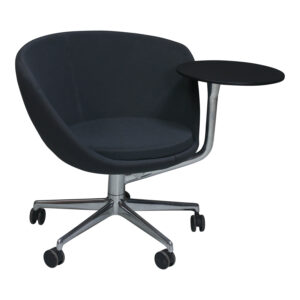 Keilhauer Juxta Used Low Back Chair with Tablet, Dark Gray
