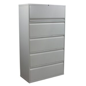 Knoll Used 5 Drawer 42 Inch Lateral File, Light Gray