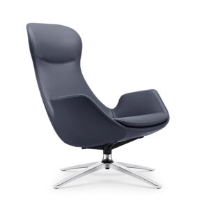 Riviera Lounge Chair by goSIT in Faux Leather, Blue