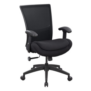 Seabrook by goSIT Plus Sized Mesh Back Task Chair w Plush Seat, Black