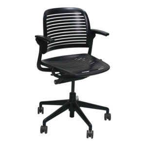 Steelcase Cachet Swivel Used Mobile Chair with Flip Up Arms, Black