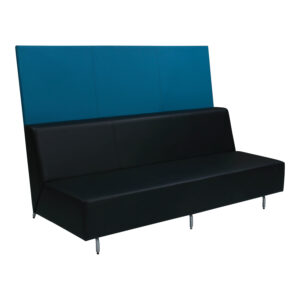 Steelcase Coalesse Used 72 In High Back Bench, Blue and Black