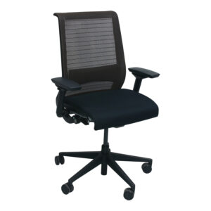 Steelcase Think Used Rootbeer Mesh Back Task Chair, Black Seat