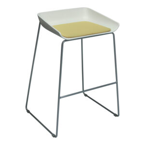 Steelcase Turnstone Used Scoop Stool, White and Yellow
