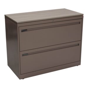 Allsteel 36 In 2 Drawer Used Lateral File w Laminate Top, Taupe