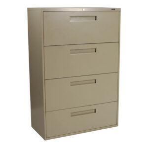 Global Used 4 Drawer 36 Inch Lateral File, Putty