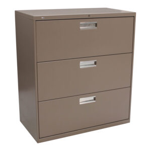 HON Used 3 Drawer 36 In Lateral File, Taupe