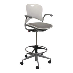 Herman Miller Caper Used Mobile Stool, White and Gray