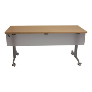 Kimball 24x60 In Used Training Table w Frosted Modesty Panel, Oak