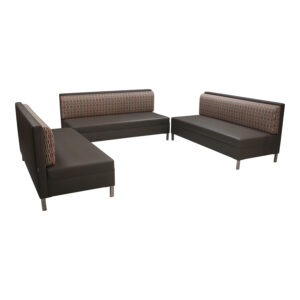 Modular Used Banquet Style Bench Seating, Orange and Gray