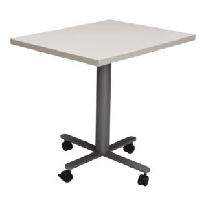 Nevins Used 24x30 In Flip Top Mobile Laminate Table, White
