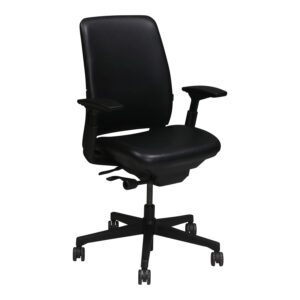 Steelcase Amia Used PU Leather Task Chair, Black