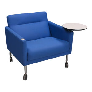 Steelcase Coalesse Sidewalk Used Lounge Chair w White Tablet, Blue