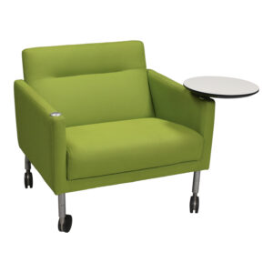 Steelcase Coalesse Sidewalk Used Lounge Chair w White Tablet, Green