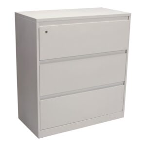 Steelcase Used 3 Drawer 36 Inch Lateral File, White