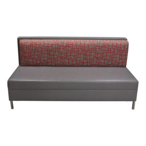 Used Banquet Style Bench Seating, Orange and Gray