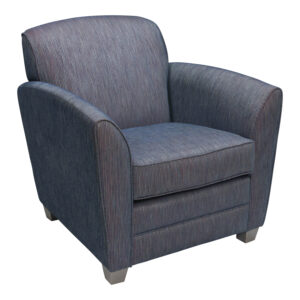 Used Fabric Club Chair, Blue Pattern