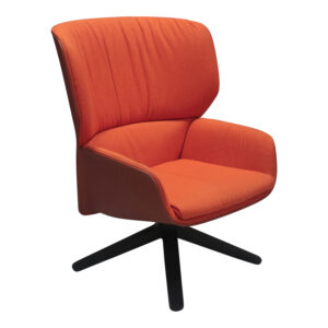 Andreu World Nuez Lounge Bio Used Swivel Lounge Chair, Orange