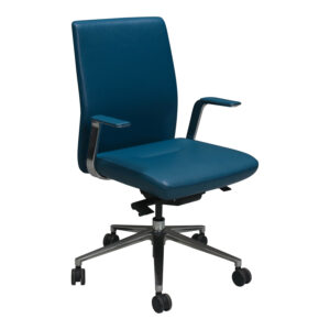 Bernhardt Alta Used Leather Conference Chairs, Blue