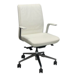 Bernhardt Alta Used Leather Conference Chairs, White
