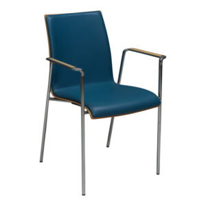 Davis Fina Used Side Chair, Blue Leather