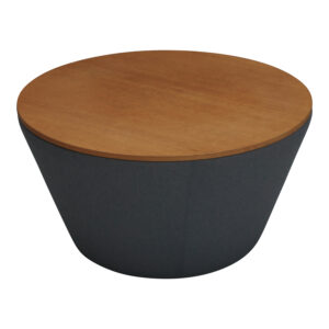 Davis Q5 Used 28 In Round Collaboration Table w Wood Top, Gray