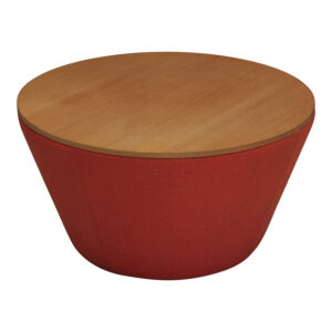 Davis Q5 Used 28 In Round Collaboration Table w Wood Top, Orange