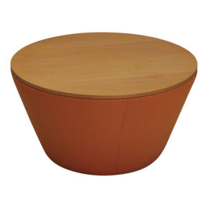 Davis Q5 Used 28 In Round Collaboration Table w Wood Top, Soft Orange