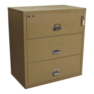 FireKing Used 3 Drawer 38 Inch Lateral File, Tan