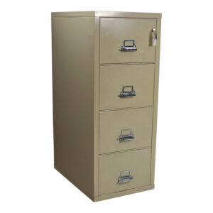 FireKing Used Legal 4 Drawer Vertical File Cabinet, Putty