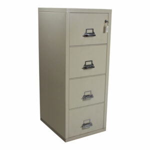 FireKing Used Legal 4 Drawer Vertical File Cabinet, Putty