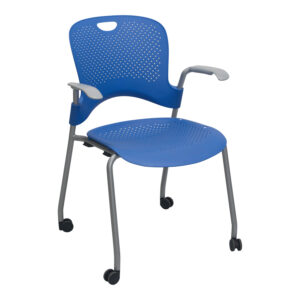 Herman Miller Caper Used Mobile Stack Chair, Berry Blue