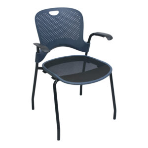 Herman Miller Caper Used Stack Chair w Black Mesh Seat, Fog Blue