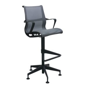 Herman Miller Setu Used Mesh Stationary Stool, Alpine