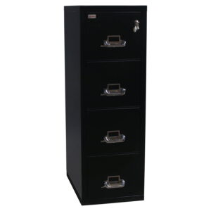 Korden Used 4 Drawer Legal Vertical Fire File Cabinet, Black