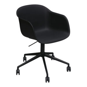 Muuto Fiber Used Armchair w Gas Lift and Castors, Black