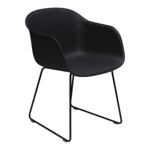Muuto Fiber Used Armchair w Sled Base, Black